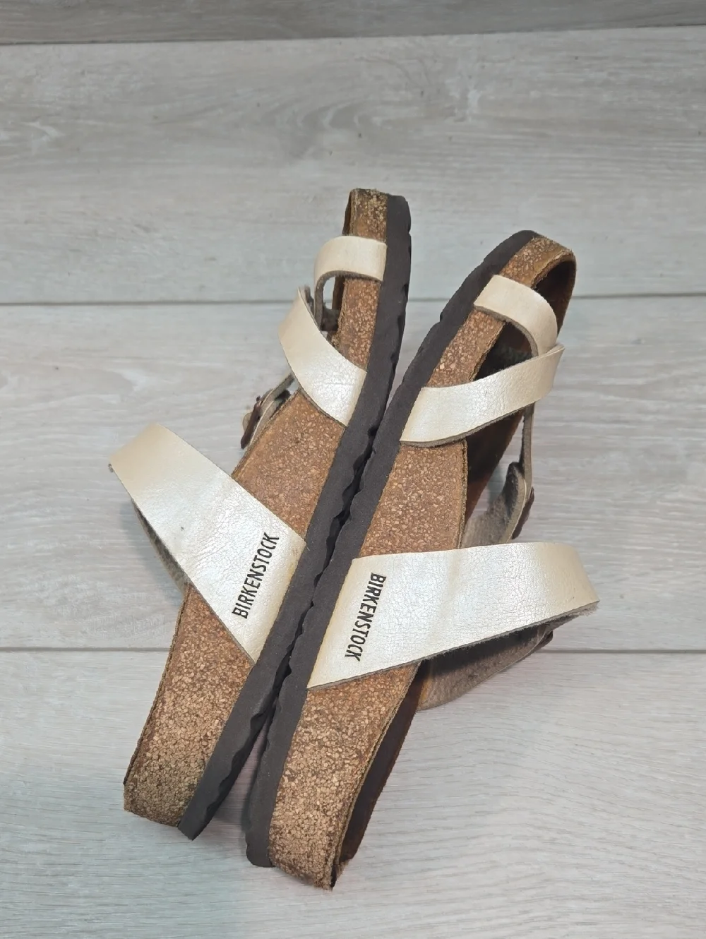 Birkenstock Women Mayari Loop Toe Cork Footbed Sandals Shoes Sz 37/6